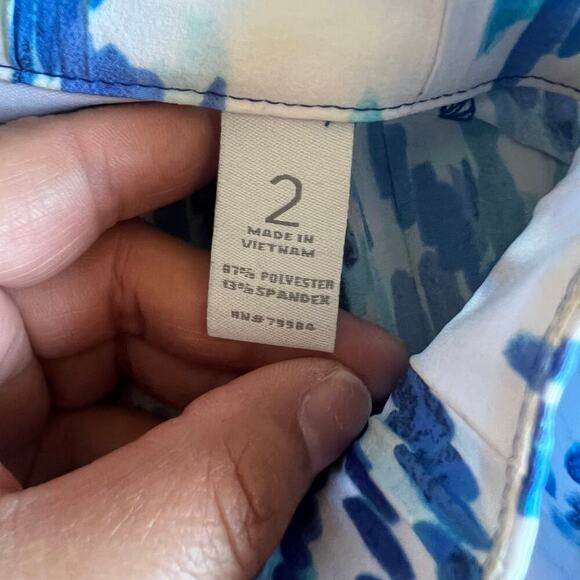 Chicos Women's Zenergy Full Zip Athletic Jacket Blue White Size 2/Large - Picture 6 of 9